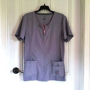 Koi Lite grey scrub top size L